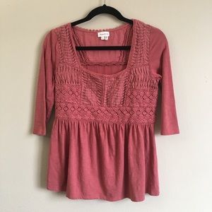 Anthropologie Meadow Rue Nosara Coral Top XS